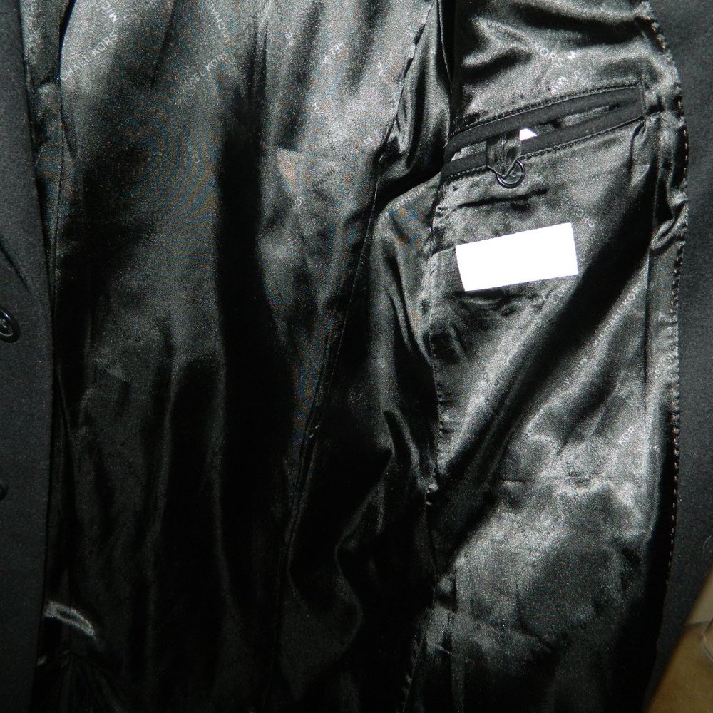Michael Kors Mens Overcoat 40L Black Wool Cashmere - Picture 4 of 7